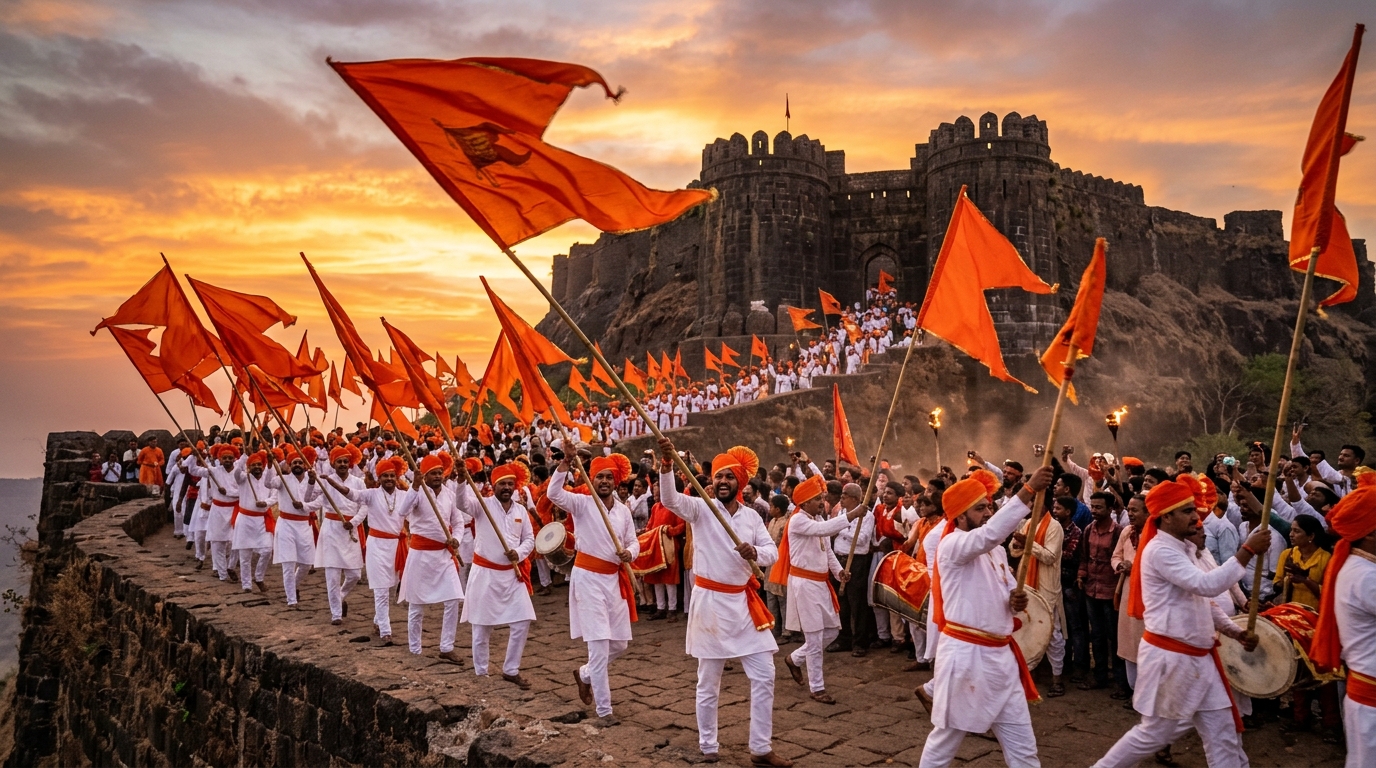 Swamimay Dhwaj Dharak Saffron Flag Procession